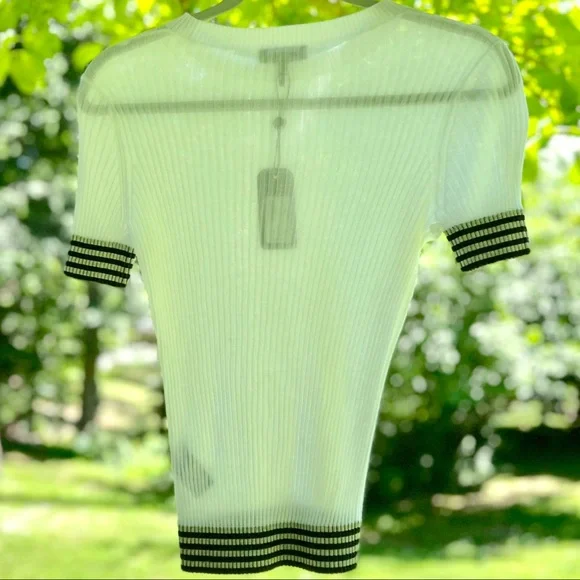 NWT $250 rag & boneArctic CheckRibbed Stretch in Chalk WhiteSize Small